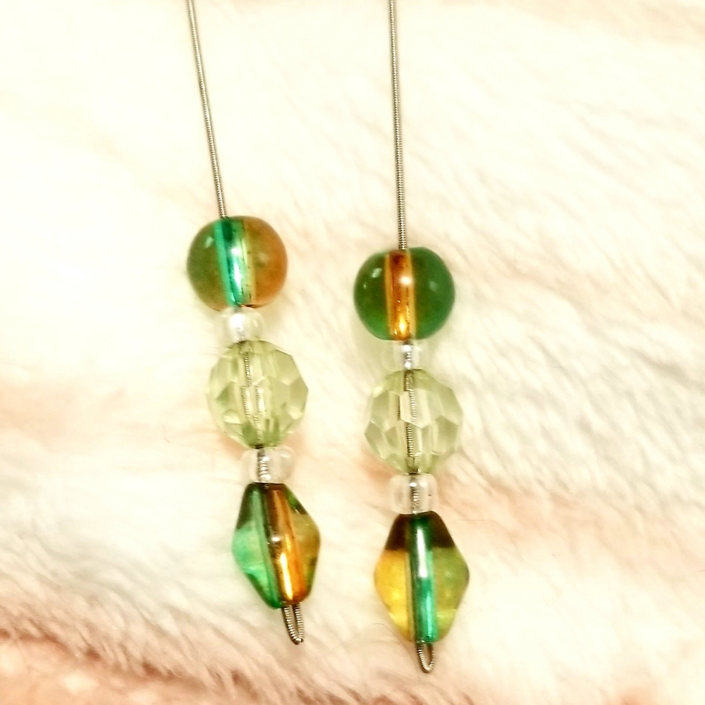 2 Pair of Hand Crafted Earrings, w/ repurposed stage used guitar strings
